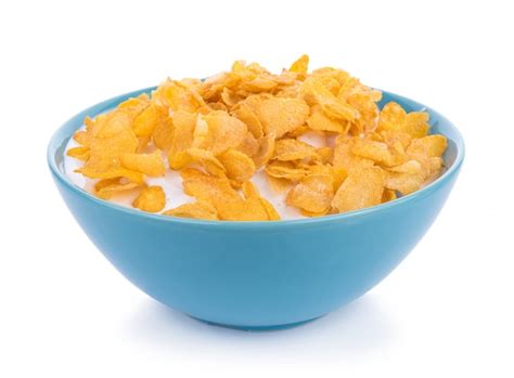 Premium Photo Corn Flakes With Milk In Bowl Isolated