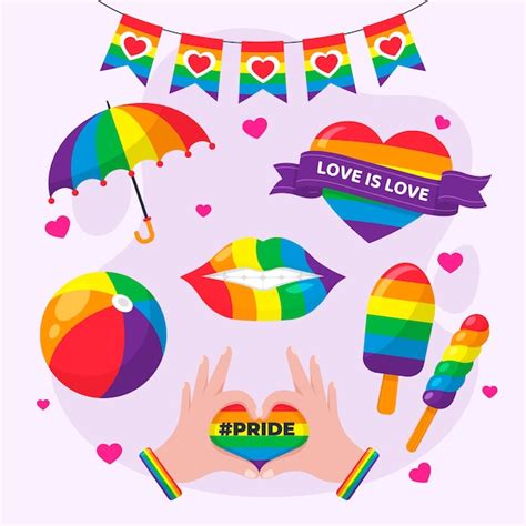 Free Vector Flat Lgbt Pride Month Elements Collection