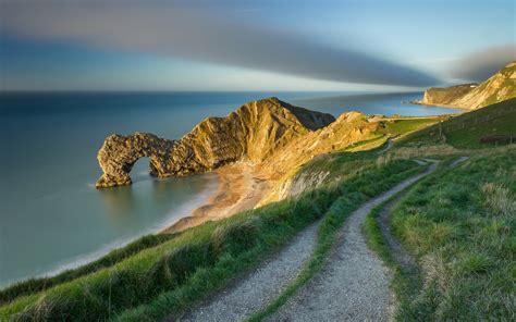 nature, Landscape, Beach, England, Coast, Durdle Door, Sunset, Sea ...