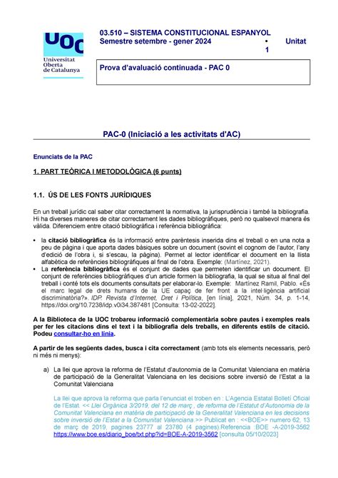 Pac Sistema Constitucional Espanyol Semestre Setembre