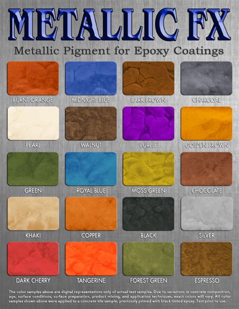 Epoxy Flooring Color Chart