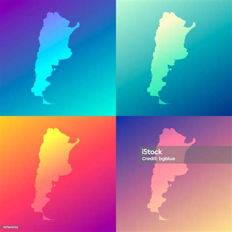 Ilustración De Argentina Mapas Con Gradientes De Colores Moda Fondo Y