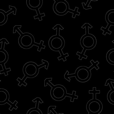 Premium Vector Seamless Pattern Of Hermaphrodite Sign Unisex Symbols