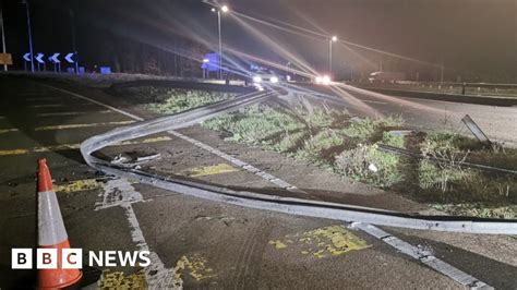 A4232 Delays After Lorry Crashes Through Central Barrier Bbc News