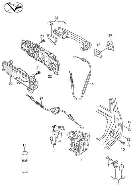 Volkswagen Passat Variant 2011 2017 Door Lock Inner Actuator Door Handle Exterior