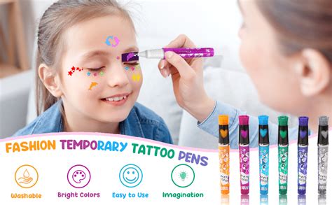 TOPJOWGA Tattoo Stifte Kinder 6PCS Tattoo Gelstifte 9 Tattoo