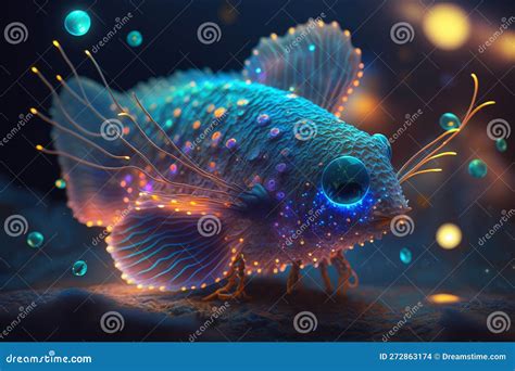 Glowing Deep Sea Fish A Mesmerizing Bioluminescent Wonder Stock