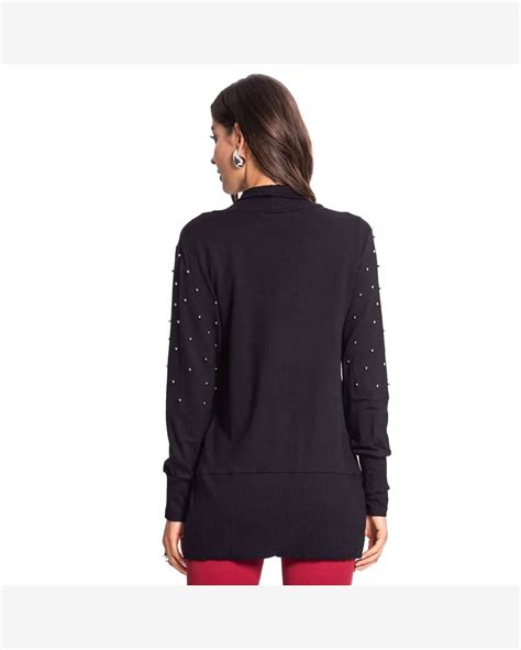 Riachuelo Casaco Cardigan Feminino Rovitex Endless Rebites Preto