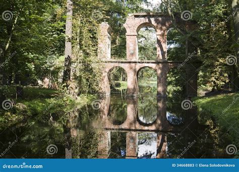 The Aqueduct In Arkadia Park Poland Stock Image Image Of Romantic