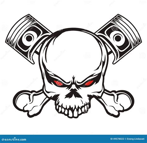 Skull And Piston Stock Illustration - Image: 49578022