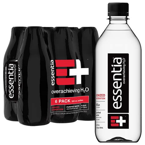 Essentia Bottled Water 500 ML 6 Pack Ionized Alkaline Water