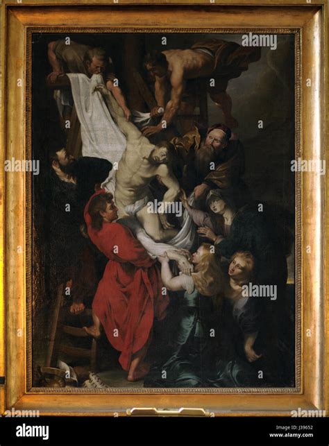 Copy of Rubens The Descent from the Cross, Vaxholm, Sweden Stock Photo ...