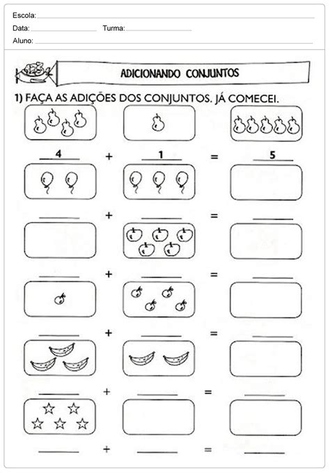 10 Atividades De Matematica 1 Ano Faca As Adicoes — SÓ Escola