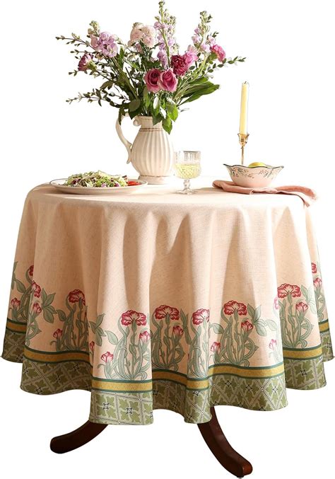 Patdrea Designer Green Tablecloth For Round Tablesvintage