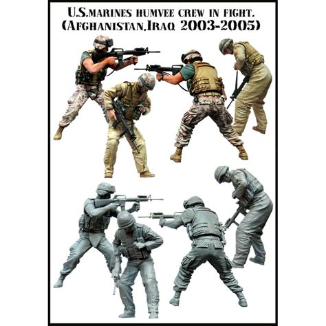 Evolution Miniatures 135 Us Marine Humvee Crew Iraq Afghan 2 Figures