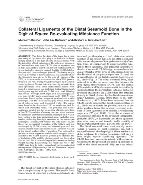 (PDF) Collateral ligaments of the distal sesamoid bone in the digit ofEquus: Re-evaluating ...