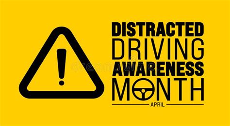 April Is Distracted Driving Awareness Month Background Template