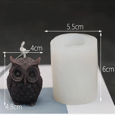 3D Owl Candle Mold For Candle Making Lotion Bar Cake Decoration Soap