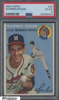 Topps Warren Spahn Milwaukee Braves Hof Psa Vg Ex Ebay