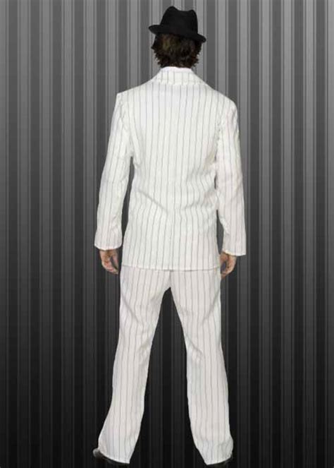 Adult Mens White Gangster Suit Costume Adult Mens White Gangster Suit