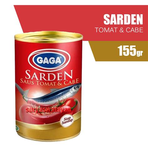 Jual GAGA Sarden Saus Tomat Cabai 155 Gr Shopee Indonesia