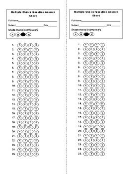 Multiple Choice Bubbles