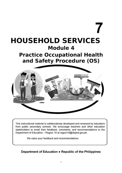 Tle Mod Practice Occupational Health And Safety Procedure Os V