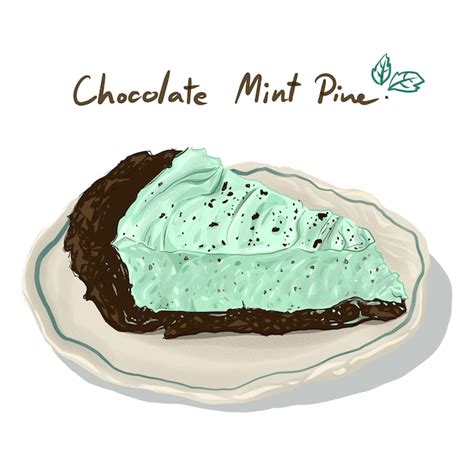 Un Trozo De Pastel De Chocolate Y Menta Con Un Plato De Chocolate Y