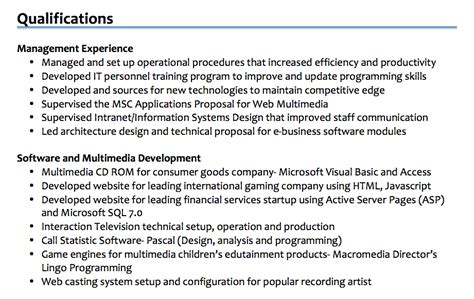 Experienced Job Application Resume Format