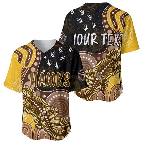 Personalised Naidoc Week 2023 Afl Hawks Baseball Jersey Aboriginal Dot