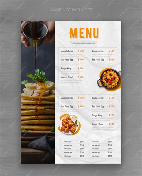 Premium PSD | Restaurant food menu cover design template