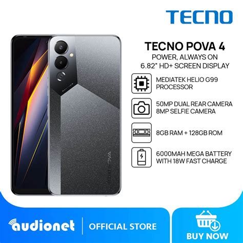 Tecno Pova 4 Smartphone 8GB RAM 128GB ROM MediaTek Helio G99 6 82