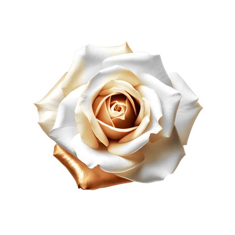 White Gold Rose Isolated On Transparent Background 24856589 Png