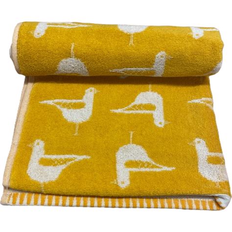 Bellissimo Sea Gull Turkish Cotton Ochre Bath Towel Wilko