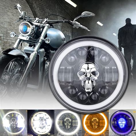 Buy Inch Motorcycle Skull Led Headlight For Harley Davidson