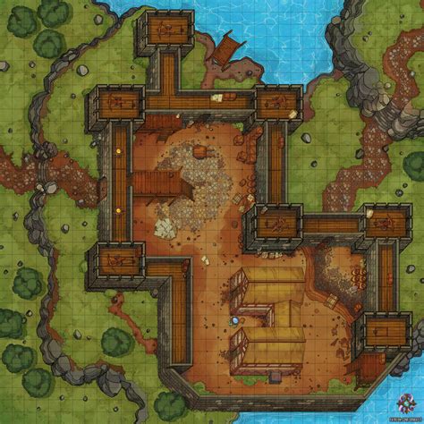 Fortress Forest Path Battle Map 35x35 : r/Roll20