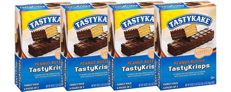 Buy Tastykake Tastycrisps Peanut Butter Filled Chocolate Coated Wafers 4 Pack 18 Oz Boxes