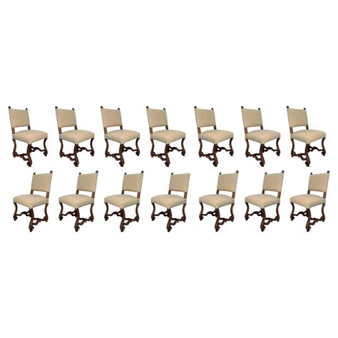 Set Of 8 Spanish Dining Chairs 2 Host 6 Side At 1stdibs