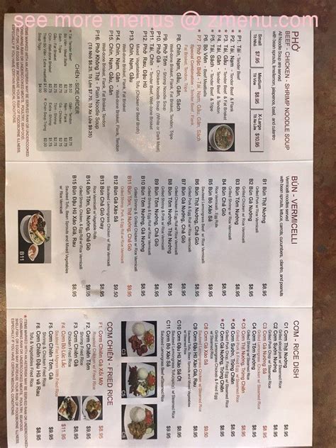 Menu At Pho 24 Restaurant Buford