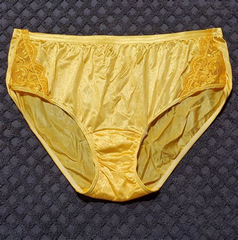 Shadowline Lace Slippery Nylon Bikini Sissy Panty Xl Tulip Yellow Hot Ebay