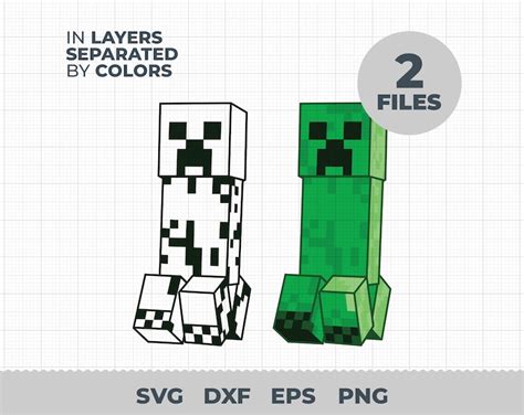 Minecraft Svg Layered Svg Cricut Silhouette Instant Download Etsy