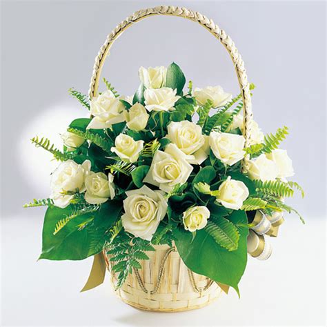 White Rose Basket Flowerseoulkr