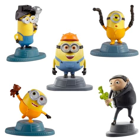 Kit 5 Bonecos Minions Coleção Mini Figuras Meu Malvado Favorito 5