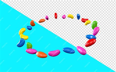 Premium Psd Rainbow Colorful Jelly Beans Flying Around 3d Illustration