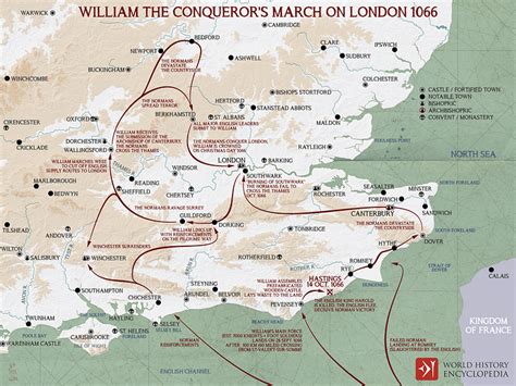 Map Of William The Conquerors 1066 Ce Campaigns Illustration World