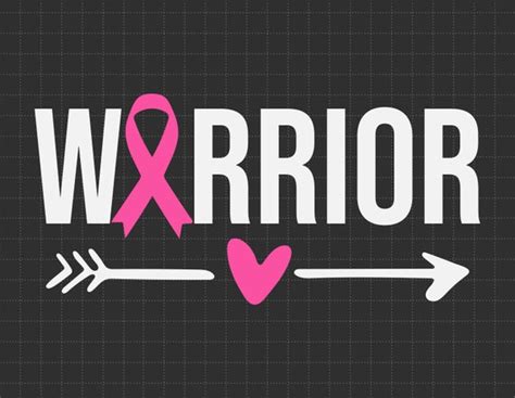 Breast Cancer Warrior Svg Png Pink Ribbon Svg Cancer Etsy