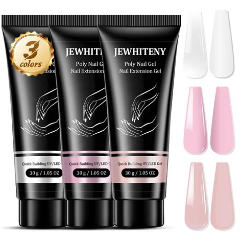 Amazon JEWHITENY 3 Colors Poly Gel Set 30g Nail Extension Gel