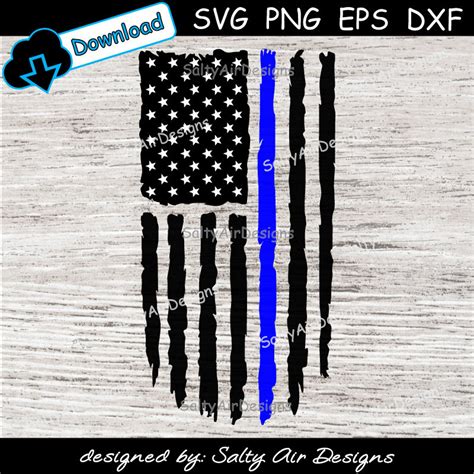 Distressed Police Flag Color Line Digital Cut File Digital Etsy