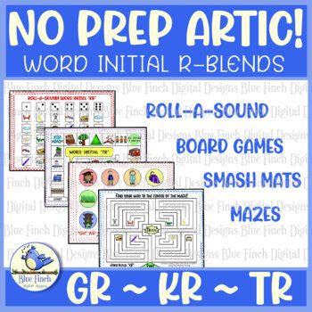 No Prep Articulation Phonology Activities For R Blends Gr Kr Tr