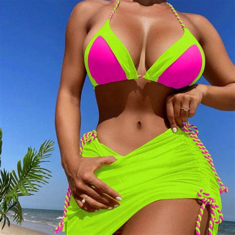 Dihao Bikini Set For Women Clearance Plus Size Women S Sexy Split Three